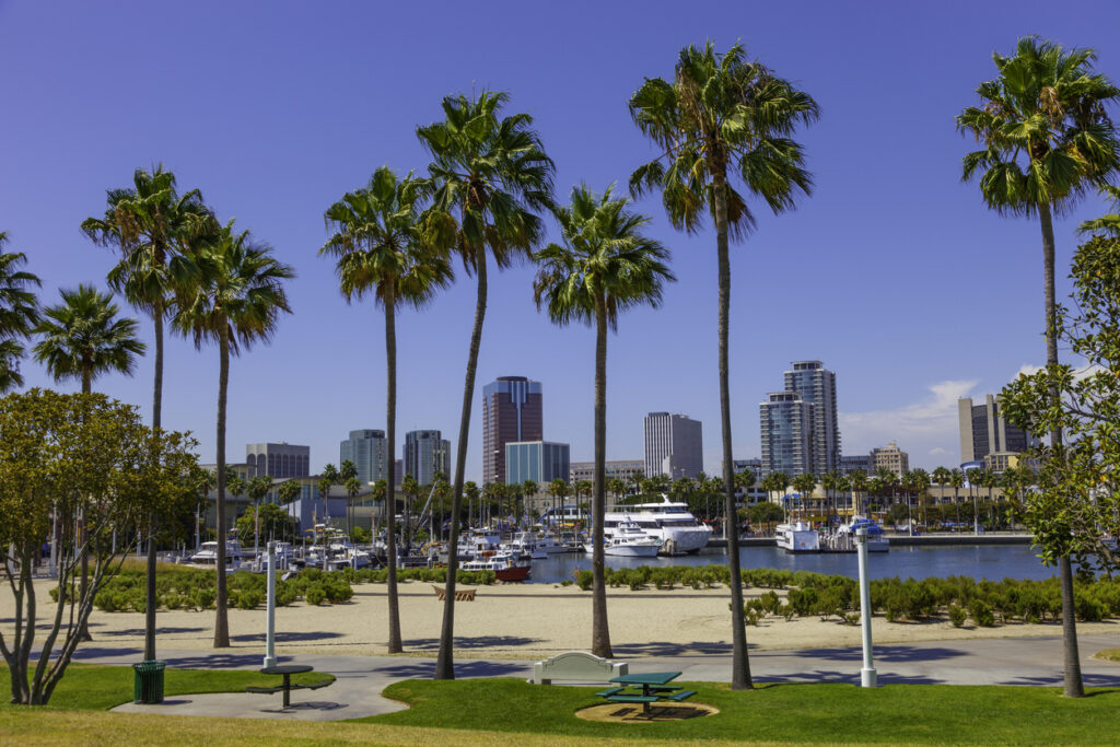 shot of Long Beach California city skyline